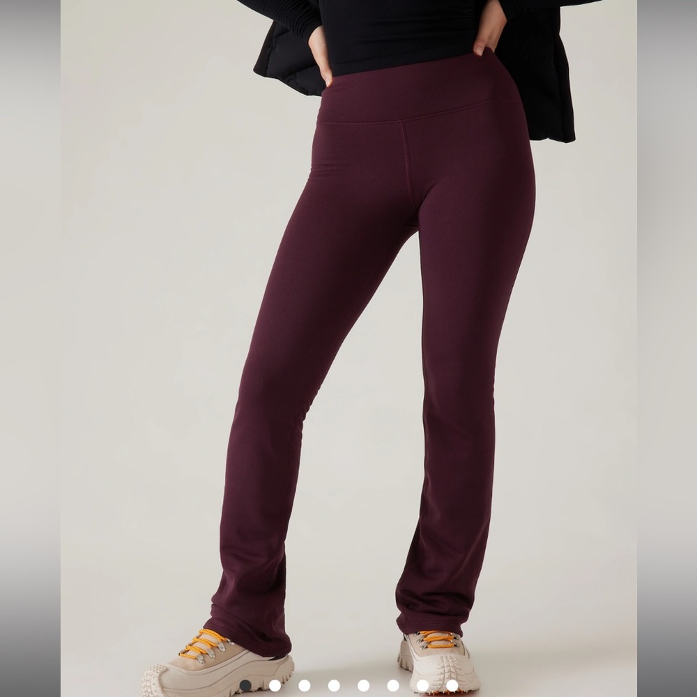 NWT Athleta Altitude Pant in Polartec Power Stretch Maroon, Medium Tall